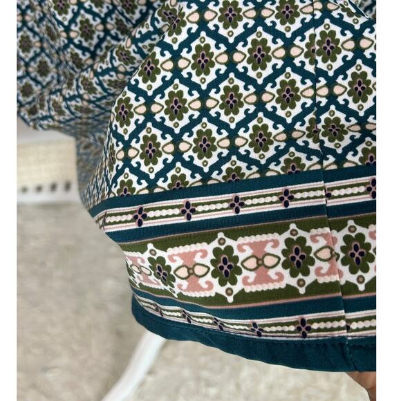 Max Studio Women's Size S Dark Green Floral Print Boho Pleated Dress #0556 - Picture 6 of 12